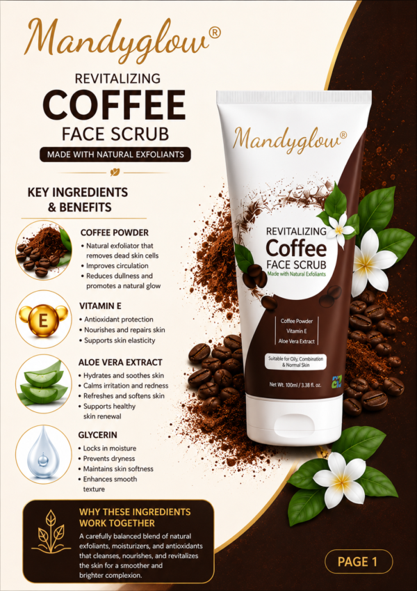 Mandyglow Coffee Face Scrub - Image 2