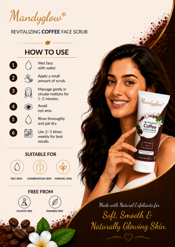 Mandyglow Coffee Face Scrub - Image 3