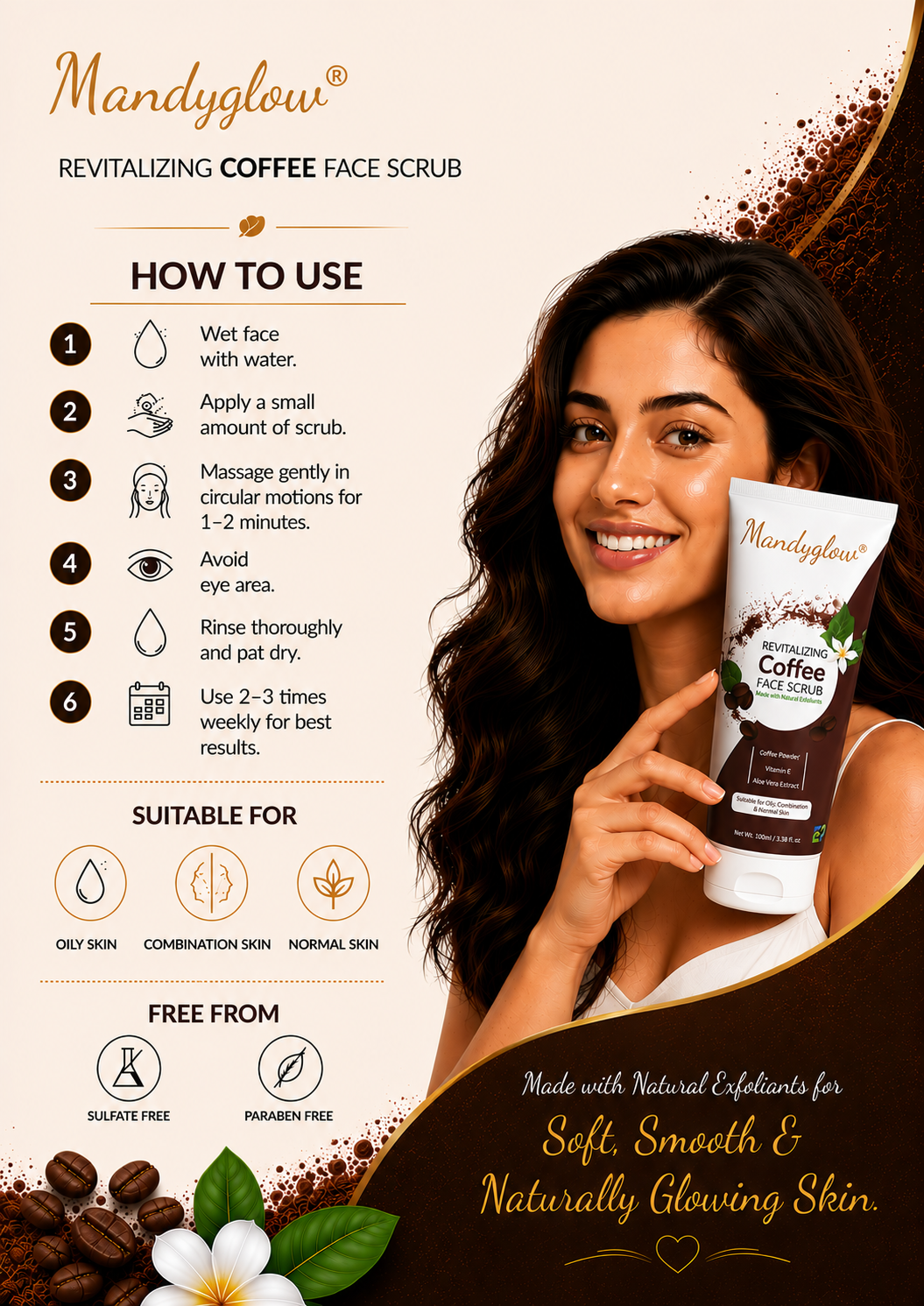 Mandyglow Coffee Face Scrub - Image 3